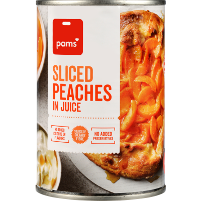 Pams Sliced Peaches In Juice
