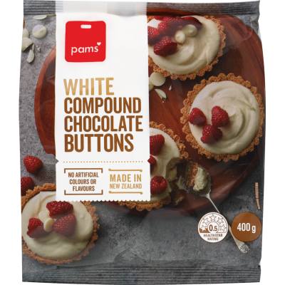 Pams White Compound Chocolate Buttons