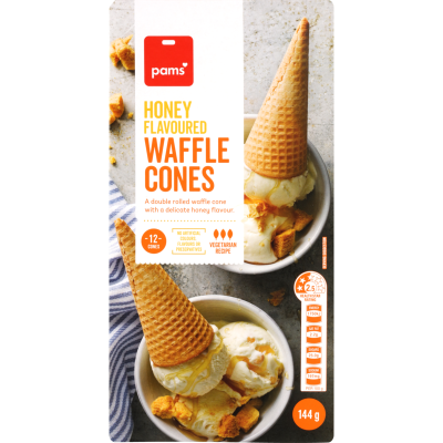 Pams Honey Flavoured Waffle Cones