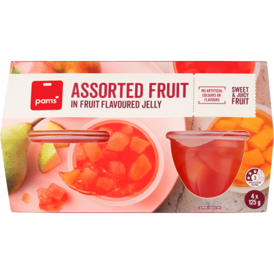 Pams Assorted Fruit In Fruit Flavoured Jelly Cups