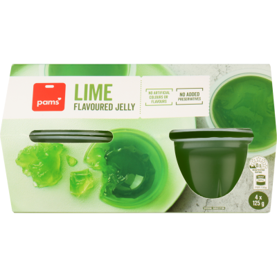 Pams Lime Flavoured Jelly Cups