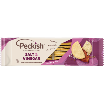 Peckish Sea Salt & Vinegar Flavoured Rice Crackers