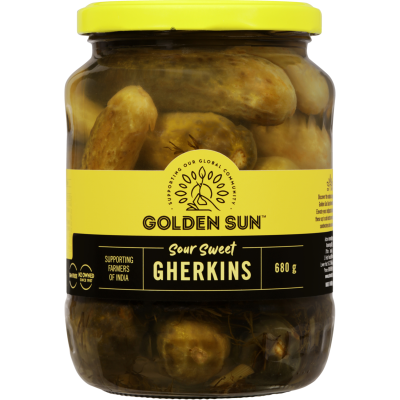 Golden Sun Sour Sweet Gherkins