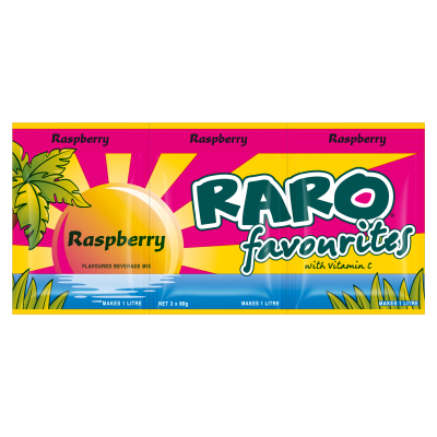 Raro Favourites Raspberry Flavoured Beverage Mix