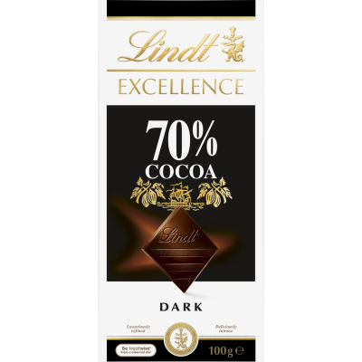 Lindt Excellence 70% Cocoa Dark Chocolate Block