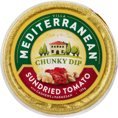 Mediterranean Sundried Tomato Cashews & Parmesan Chunky Dip