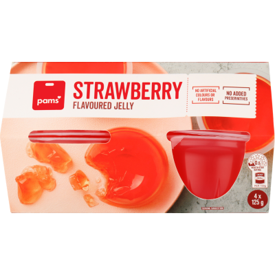 Pams Strawberry Flavoured Jelly Cups