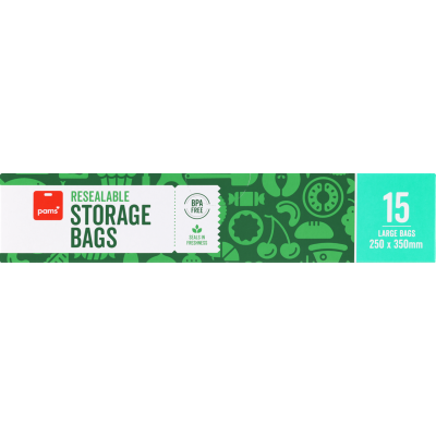 Pams Resealable Large Storage Bags 250 x 350mm