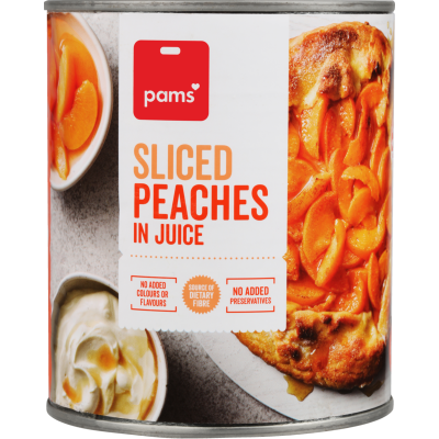 Pams Sliced Peaches In Juice