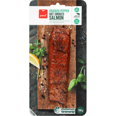 Pams Cracked Pepper Hot Smoked Salmon