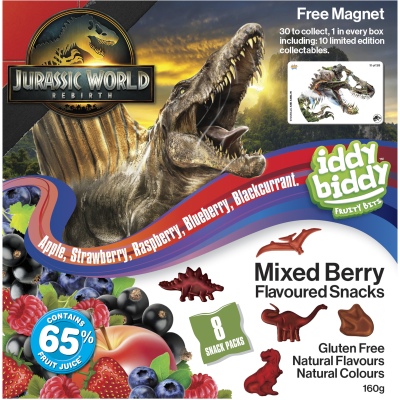 Iddy Biddy Jurassic World Mixed Berry Flavoured Snacks