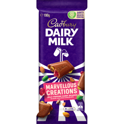 Cadbury Dairy Milk Marvelous Creations Jelly Popping Candy Beanies Chocolate Block