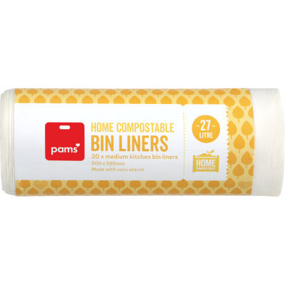 Pams Home Compostable Bin Liners 27L
