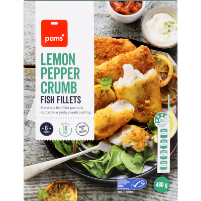 Pams Lemon Pepper Crumb Fish Fillets