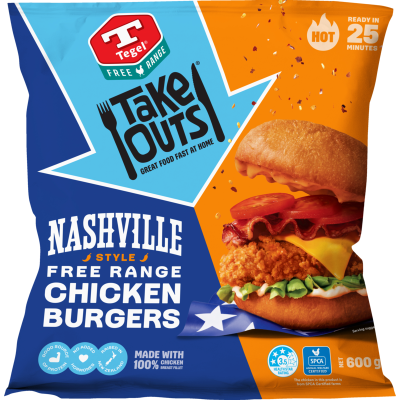 Tegel Take Outs Nashville Style Free Range Chicken Burgers