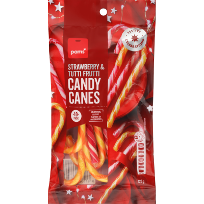 Pams Strawberry & Tutti Frutti Candy Canes
