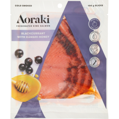 Aoraki Smokehouse Cold Smoked Blackcurrant With Kamahi Honey Salmon