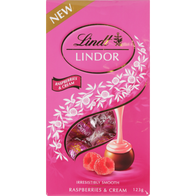 Lindt Raspberries & Cream Chocolates Pouch