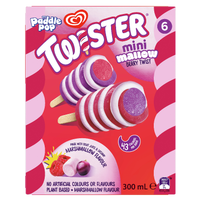 Paddle Pop Marshmallow Flavour Twister Mini Ice Cream